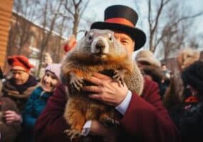 Groundhog Day. Punxsutawney Phil the